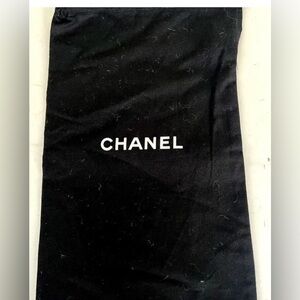 100% CHANEL Black Drawstring Dust Bag x Handbag Wallet Shoes THREE